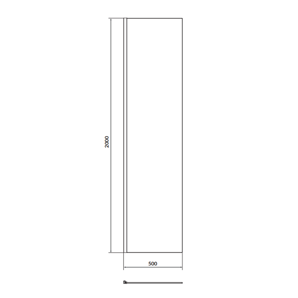 Paravan dus sticla securizata 50x200 cm profil crom pentru cabina dus walk-in Cersanit Mille [2]