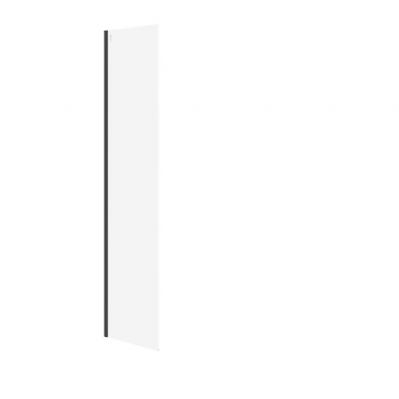 Usi, paravane si pereti dus - Paravan fix dus sticla securizata 50x200 cm profil negru pentru cabina dus walk-in Cersanit Mille