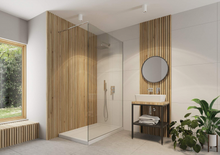 Paravan dus walk-in 90x200 cm sticla securizata crom Deante Abelia [2]