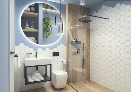 Paravan dus walk-in 90x200 cm sticla securizata negru Deante Abelia [2]