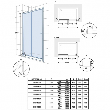 Usa sticla dus culisanta Gala Step New formata din 2 elemente, 160x195 cm [1]