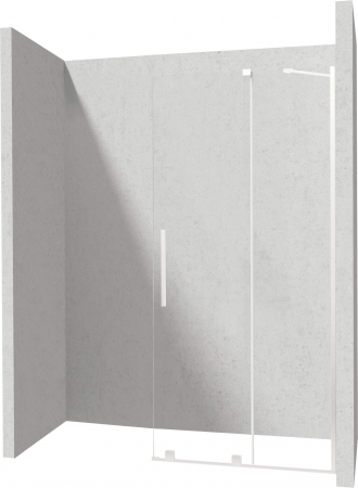 Paravan duș glisant 120x195cm, sticlă securizată 6 mm, cu finisaj alb mat. Deante Prizma [2]
