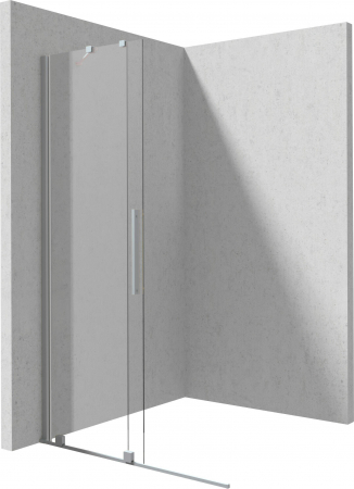 Paravan dus walk-in, oțel șlefuit, usa glisanta, 140x195 cm, Deante Prizma [1]