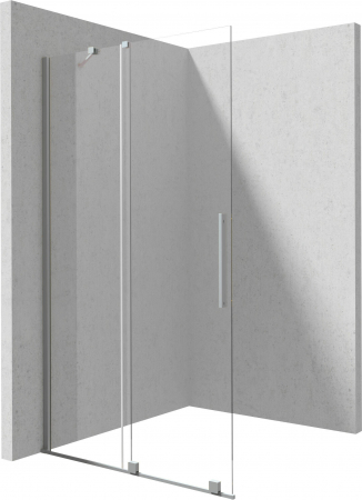 Baie - Paravan dus walk-in, oțel șlefuit, usa glisanta, 140x195 cm, Deante Prizma