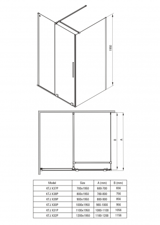 Paravan duș fix 70x195cm, sticlă securizată 6 mm, cu finisaj otel slefuit, tehnologie Active-Cover. Deante Prizma [2]