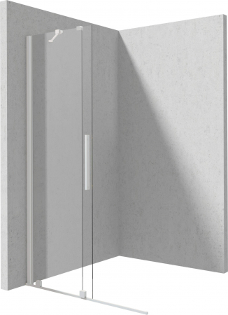 Paravan duș glisant 90x195cm, sticlă securizată 6 mm, cu finisaj alb mat. Deante Prizma [1]