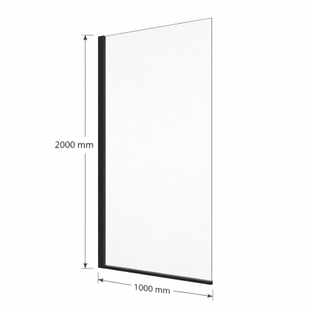 Perete dus 100x200 cm, sticla securizata cu grosimea de 6 mm, profil negru mat, Ronal Divera [2]