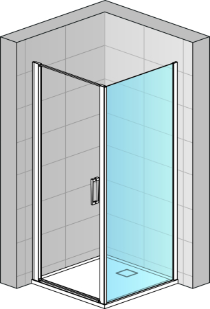 Perete dus 100x200 cm, sticla securizata cu grosimea de 6 mm, profil negru mat, Ronal Divera [1]