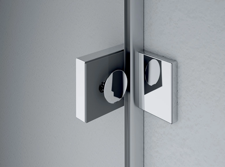 Paravan de dus walk-in 80x200 cm, crom, sticla transparenta, montare dreapta, Ronal PUR [2]