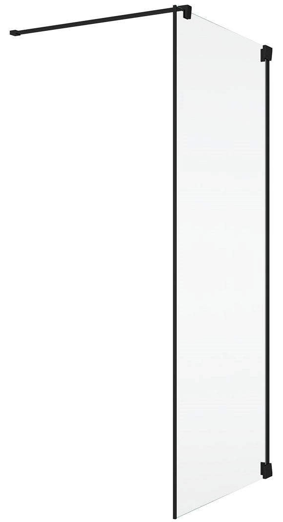 Usi, paravane si pereti dus - Perete lateral 80x200 cm, grosime sticla de 6 mm, profil negru mat, Ronal Cadura