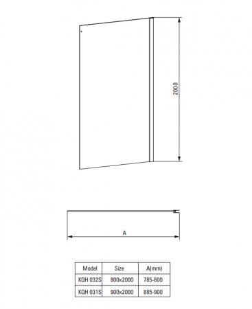 Perete lateral de dus 90x200cm, sticlă securizată 6 mm, cu finisaj cromat, Deante Prizma [4]