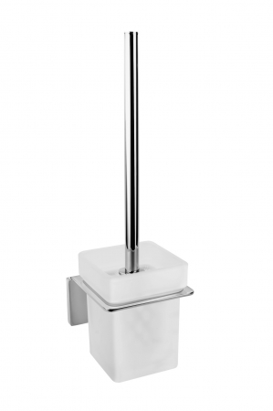 Accesorii toaleta - Perie wc cu suport  sticla mata, finisaj crom, Piazza FDesign