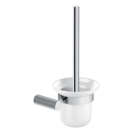 Accesorii toaleta - Perie WC de perete cu sticla mata, crom, Cersanit Zen