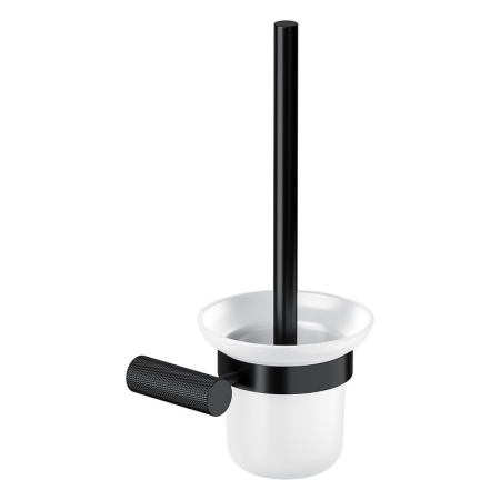 Accesorii toaleta - Perie WC de perete cu sticla mata, negru, Cersanit Zen