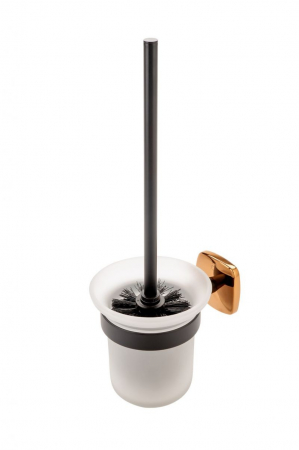 Accesorii toaleta - Perie wc FDesign Merida, negru mat/rose gold lucios