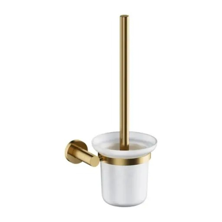 Perie wc montare pe perete, auriu periat cu sticla mata, Omnires Modern Project Accesorii toaleta - Perie wc montare pe perete, auriu periat cu sticla mata, Omnires Modern Project