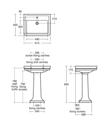 Piedestal pentru lavoar Calla, alb lucios, Ideal Standard [4]