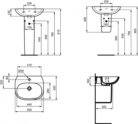 Piedestal pentru lavoar Ideal Standard Tesi [4]