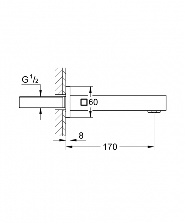 Pipa cada Grohe Eurocube crom lucios [2]
