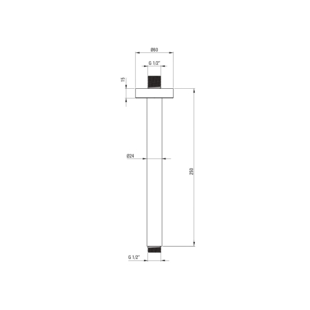 Brat de dus, de tavan, 250 mm,  alama, Deante Round [1]
