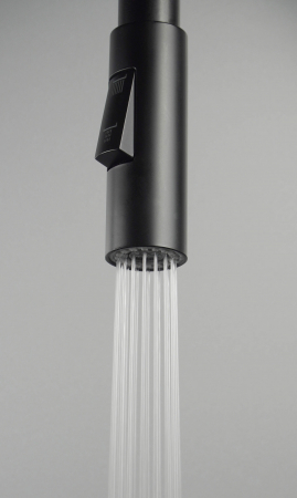 Pipa flexibila pentru baterie bucatarie, cu 2 functii, negru, Deante Luno [2]