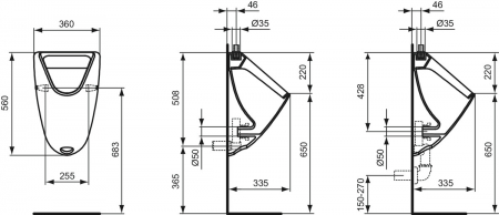 Pisoar cu alimentare superioara Ideal Standard Eurovit [1]