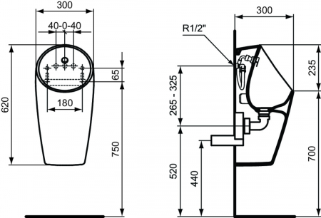 Pisoar cu alimentare ascunsa Ideal Standard Sphero Maxi [2]