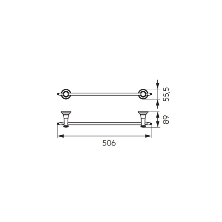 Portprosop simplu Lacrima 450 mm, crom [1]