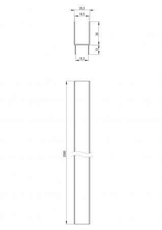 Profil de extensie pentru cabina de dus, 200 cm, Deante [1]