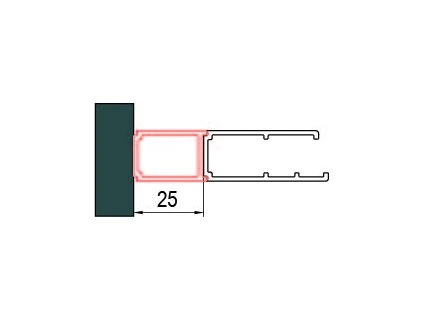 Accesorii dus - Profil extensie 25 mm, negru mat, Ronal Divera