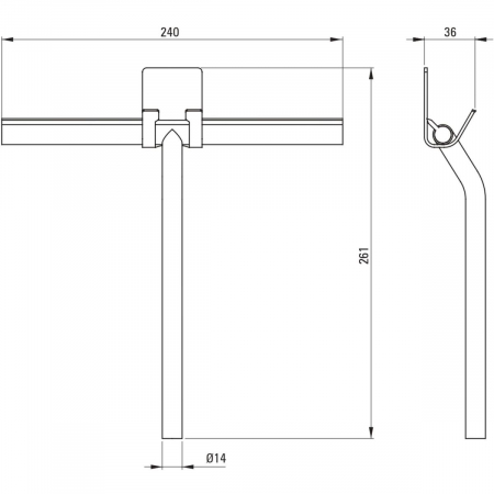 Racleta de apa, cu agatator, pentru cabine de dus, bronz, Deante Silia [1]