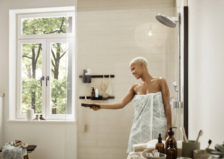Racleta dus negru mat Hansgrohe WallStoris [1]