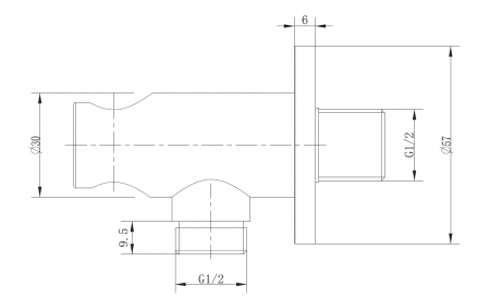 Racord dus pentru baterie incastrata cu forme rotunjite, crom lucios, Inula FDesign [1]