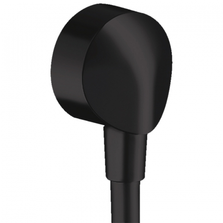 Pare, furtunuri și accesorii pentru duș - Racord furtun dus rotund negru mat Hansgrohe, FixFit E