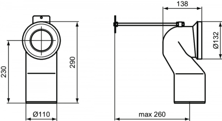 Cot racord wc 90º scurgere verticala Ideal Standard Multisuite [1]