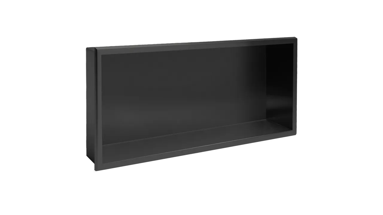 Mobilier baie - Raft baie incastrat 30x60 cm , negru mat, Rea