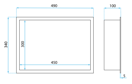 Raft baie incastrat in perete 30x45 cm, negru mat, Rea [7]