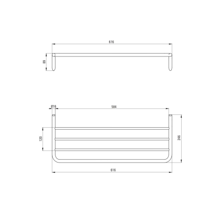 Raft canelat de baie, alb, 61.6 cm, montaj suspendat, Deante Silia [1]