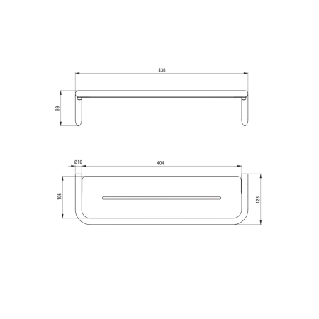 Raft canelat de baie, alb, 43.6 cm, montaj suspendat, Deante Silia [1]