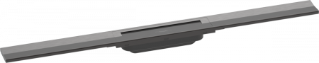 Rigola liniara de dus cu gratar din inox 800 mm, opțiune scurtare, crom negru periat, Hansgrohe RainDrain Flex