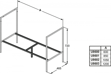 Rama 120 cm Ideal Standard Adapto pentru sustinere dulap lavoar [5]
