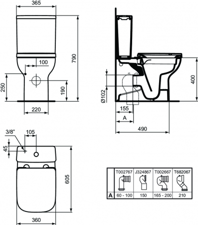 Rezervor vas wc Ideal Standard i.Life S alb lucios cu alimentare inferioara [4]