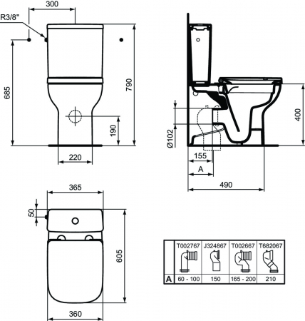 Rezervor vas wc Ideal Standard i.Life S alb lucios cu alimentare laterala [4]