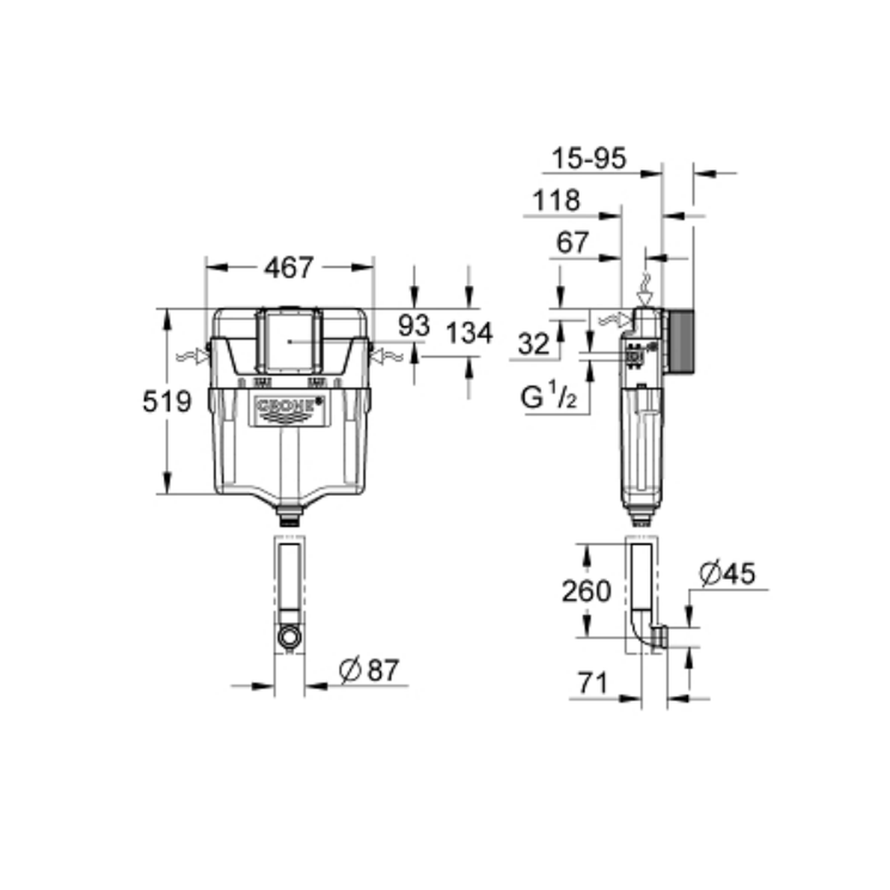 Rezervor wc incastrat Grohe GD 2 [1]