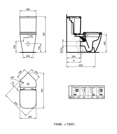 Rezervor vas wc Ideal Standard i.Life S alb lucios cu alimentare inferioara, varianta de colt [4]