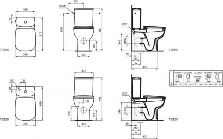 Rezervor vas wc Ideal Standard Esedra alb lucios cu alimentare laterala [1]