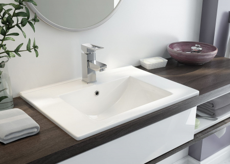Lavoar baie incastrat alb lucios 60 cm Deante Floks [1]