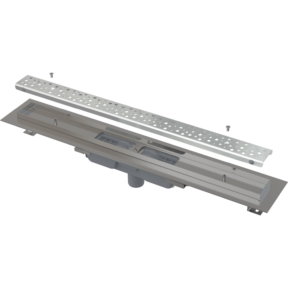 Rigole si canale de scurgere dus - Rigola dus iesire verticala cu capac perforat crom lucios 850 mm Alcadrain APZ1111-850L