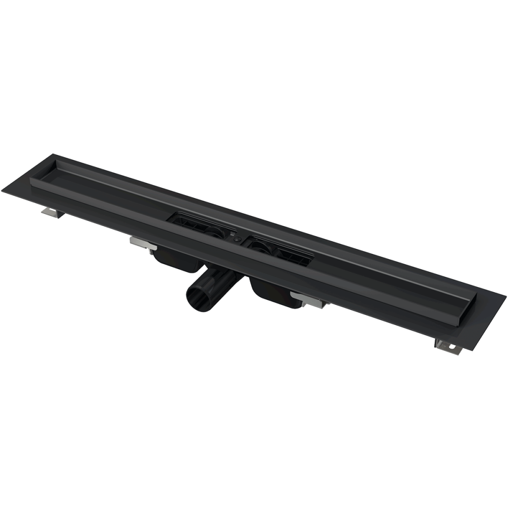 Rigole si canale de scurgere dus - Rigola dus faiantabila neagra, iesire laterala 1450 mm Alcadrain APZ101BLACK-1450