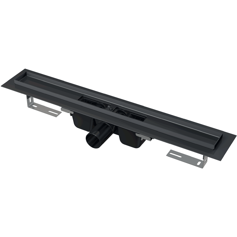 Rigole si canale de scurgere dus - Rigola dus faiantabila neagra, iesire laterala 1050 mm Alcadrain APZ1BLACK-1050